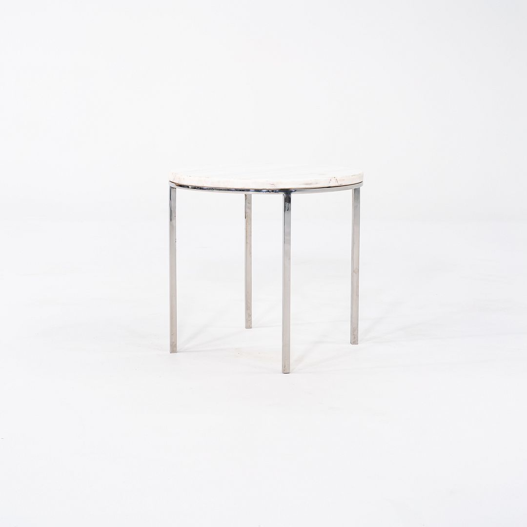Round Steel and Marble Side Table