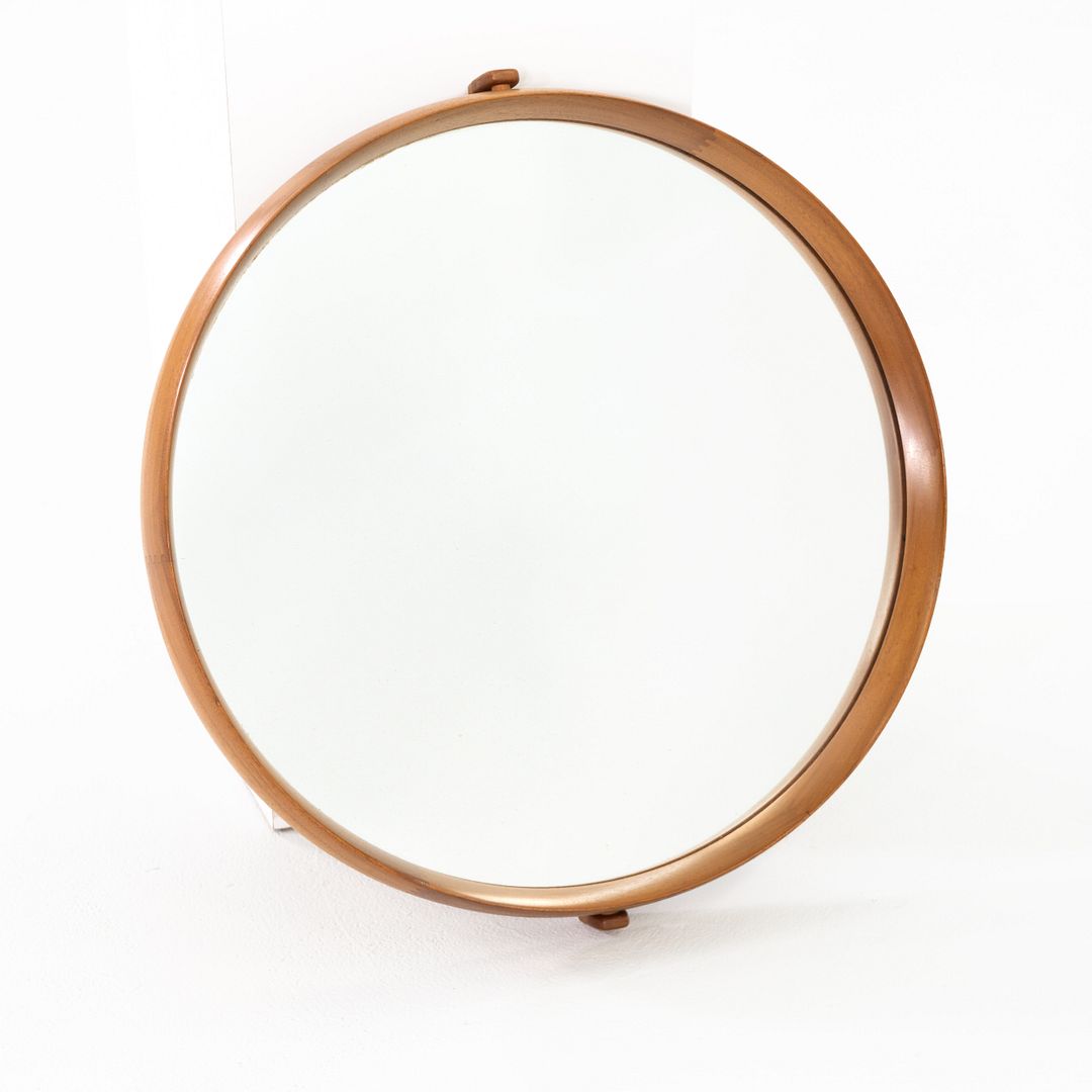 Round Teak Wall Mirror