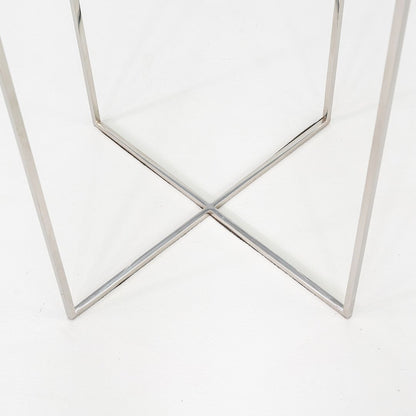 Glass and Steel Pedestal