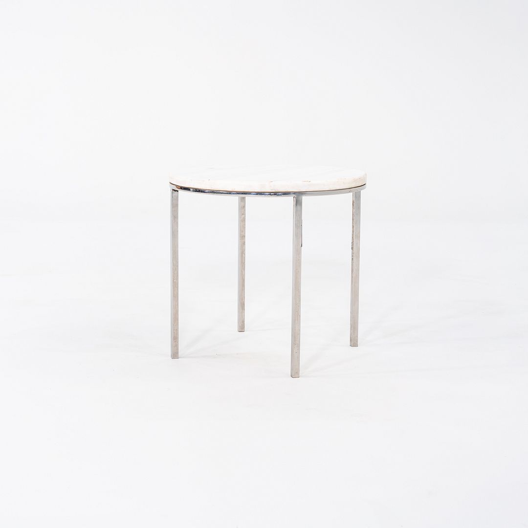 Round Steel and Marble Side Table