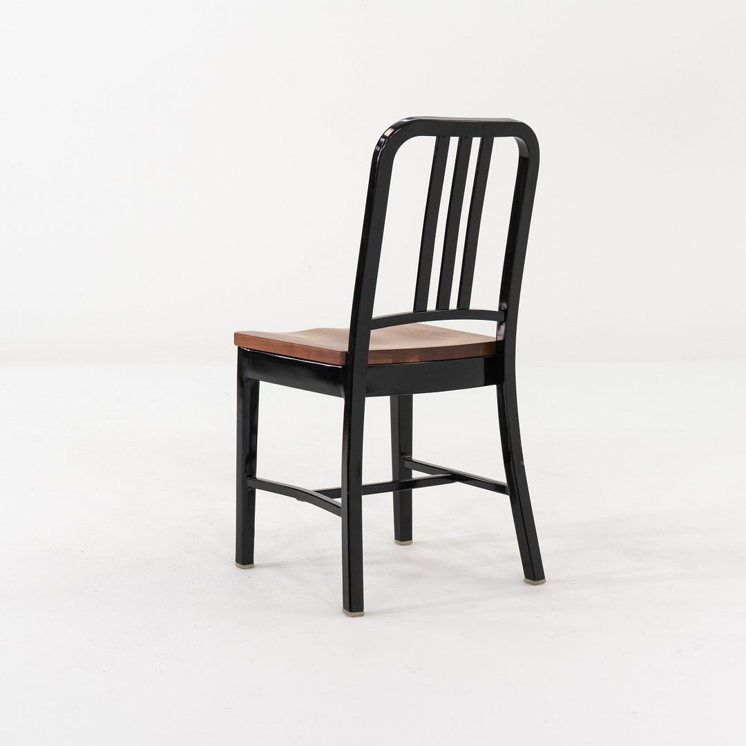 Navy Side Chair with Wood Seat