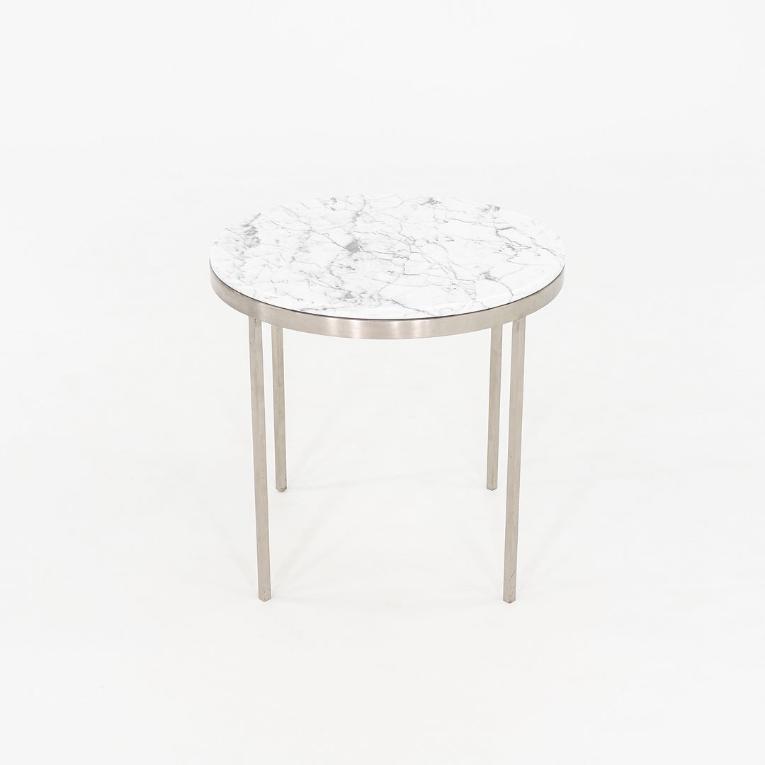 Round Steel and Marble Side Table