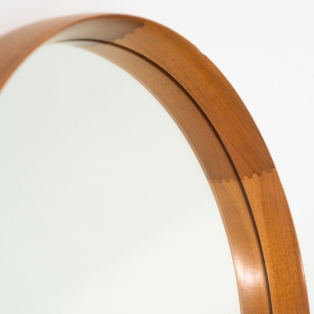 Round Teak Wall Mirror