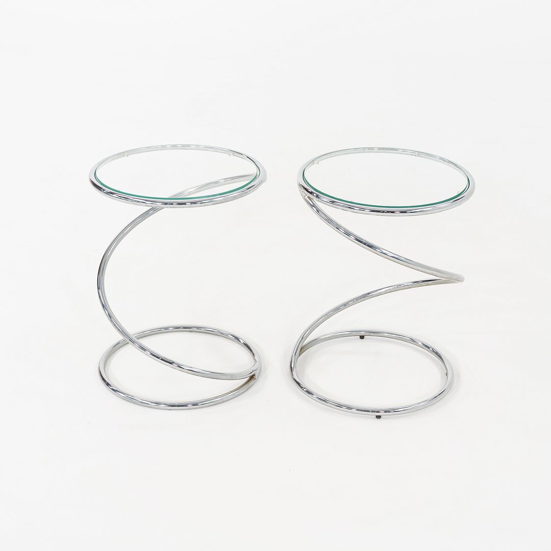 Round Chrome Side Tables