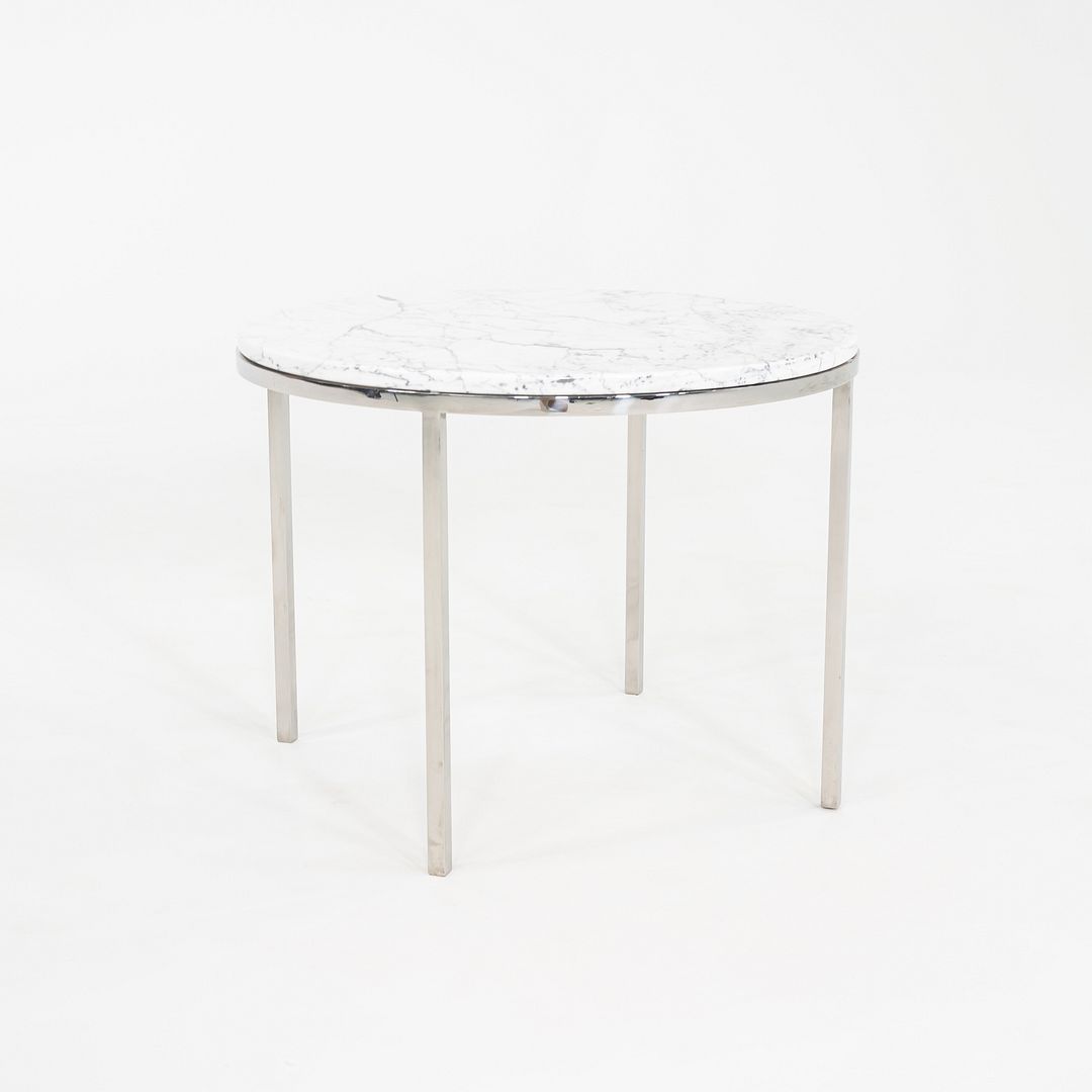 Round Steel and Marble Side Table