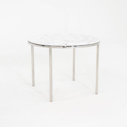 Round Steel and Marble Side Table