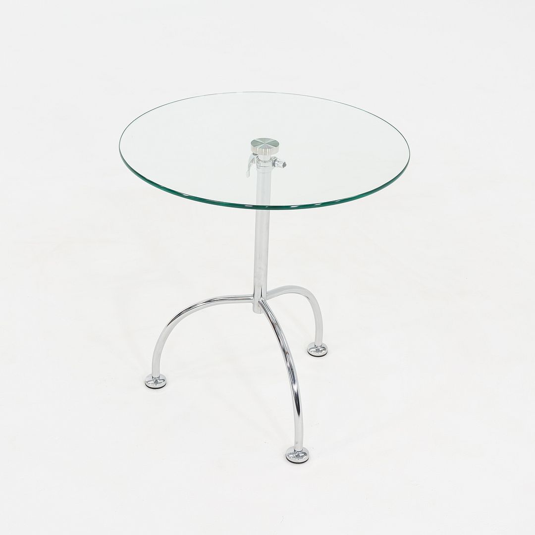 Chromed Steel and Glass Side Table