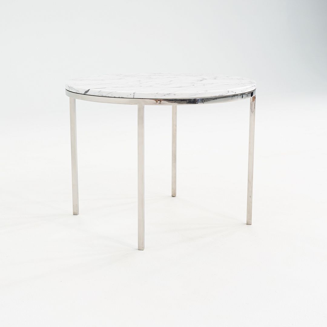Round Steel and Marble Side Table