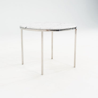 Round Steel and Marble Side Table