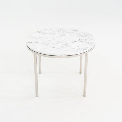 Round Steel and Marble Side Table