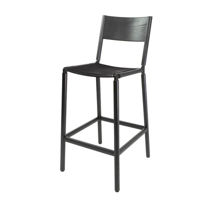 Backed Bar Stool — Stanyan — Leather Seat