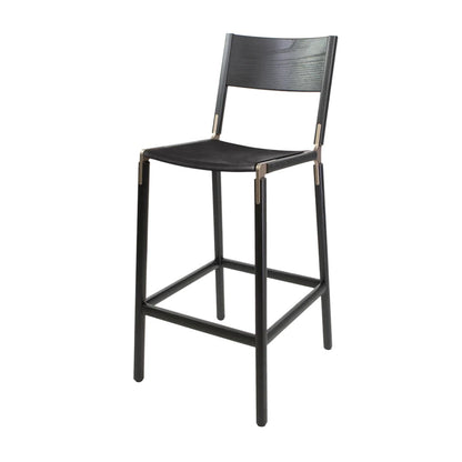 Backed Bar Stool — Stanyan — Leather Seat