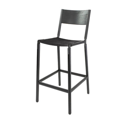 Backed Bar Stool — Stanyan — Leather Seat