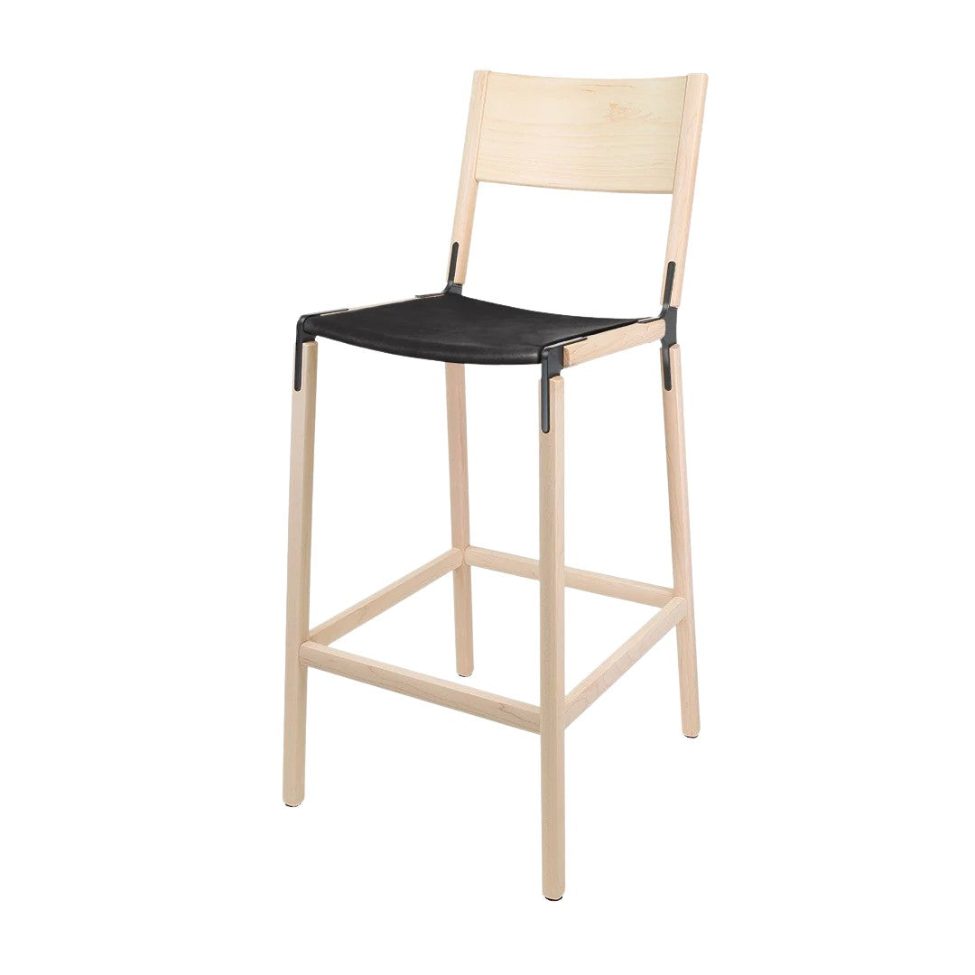 Backed Bar Stool — Stanyan — Leather Seat
