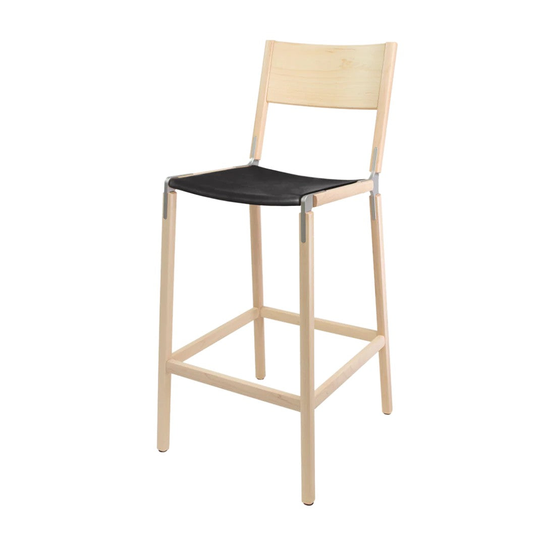 Backed Bar Stool — Stanyan — Leather Seat