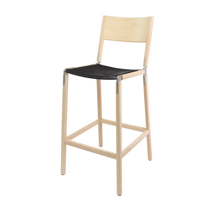 Backed Bar Stool — Stanyan — Leather Seat
