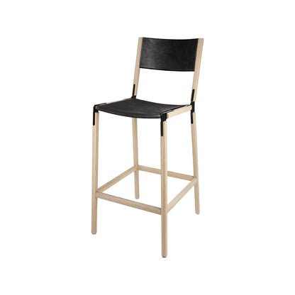 Backed Bar Stool — Stanyan — Leather Seat and Back