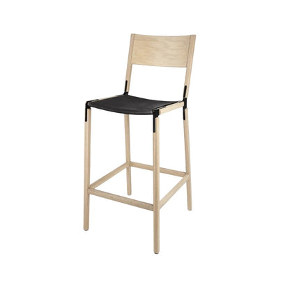 Backed Bar Stool — Stanyan — Leather Seat