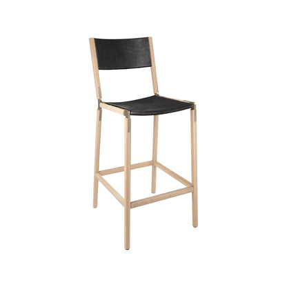Backed Bar Stool — Stanyan — Leather Seat and Back