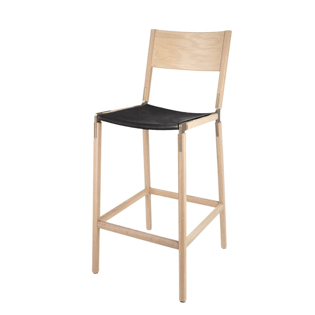 Backed Bar Stool — Stanyan — Leather Seat