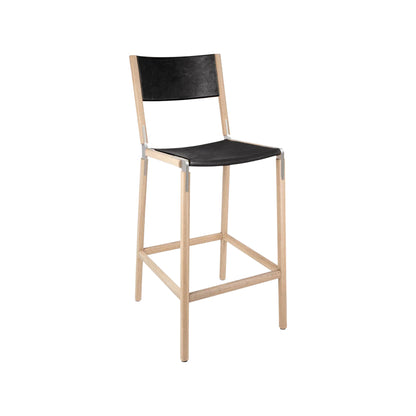 Backed Bar Stool — Stanyan — Leather Seat and Back
