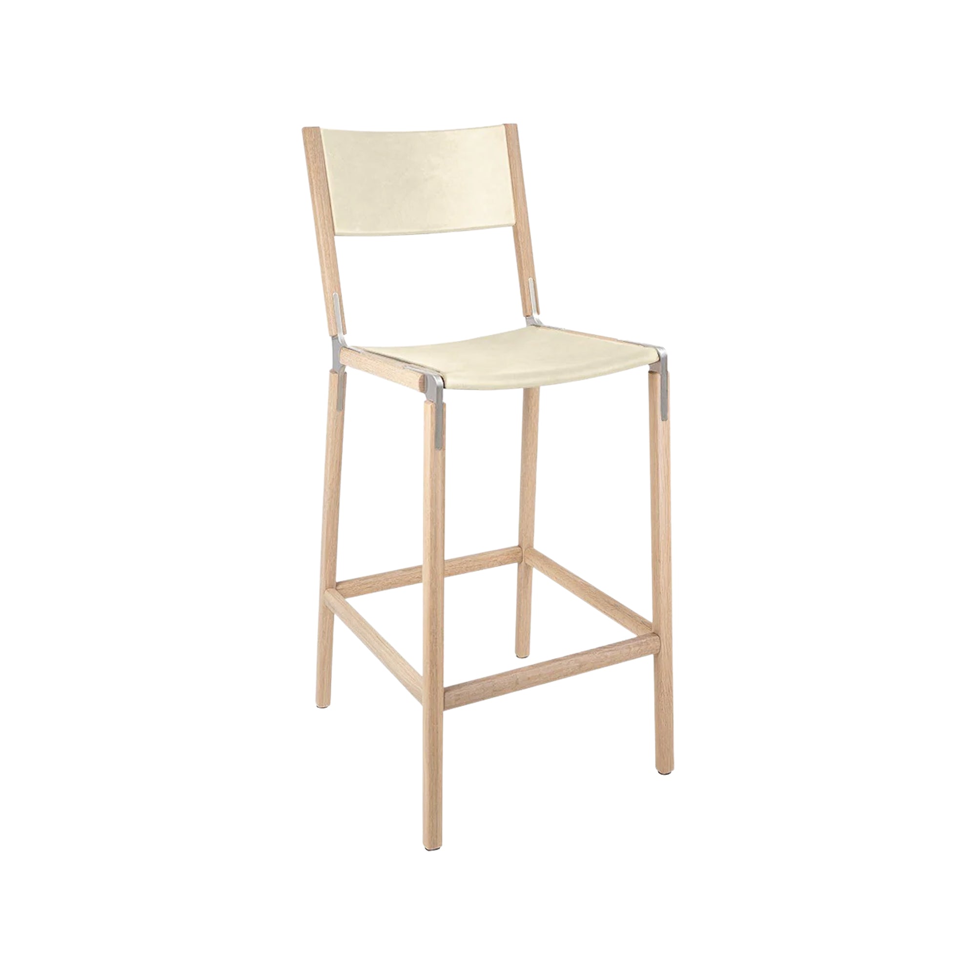 Backed Bar Stool — Stanyan — Leather Seat and Back