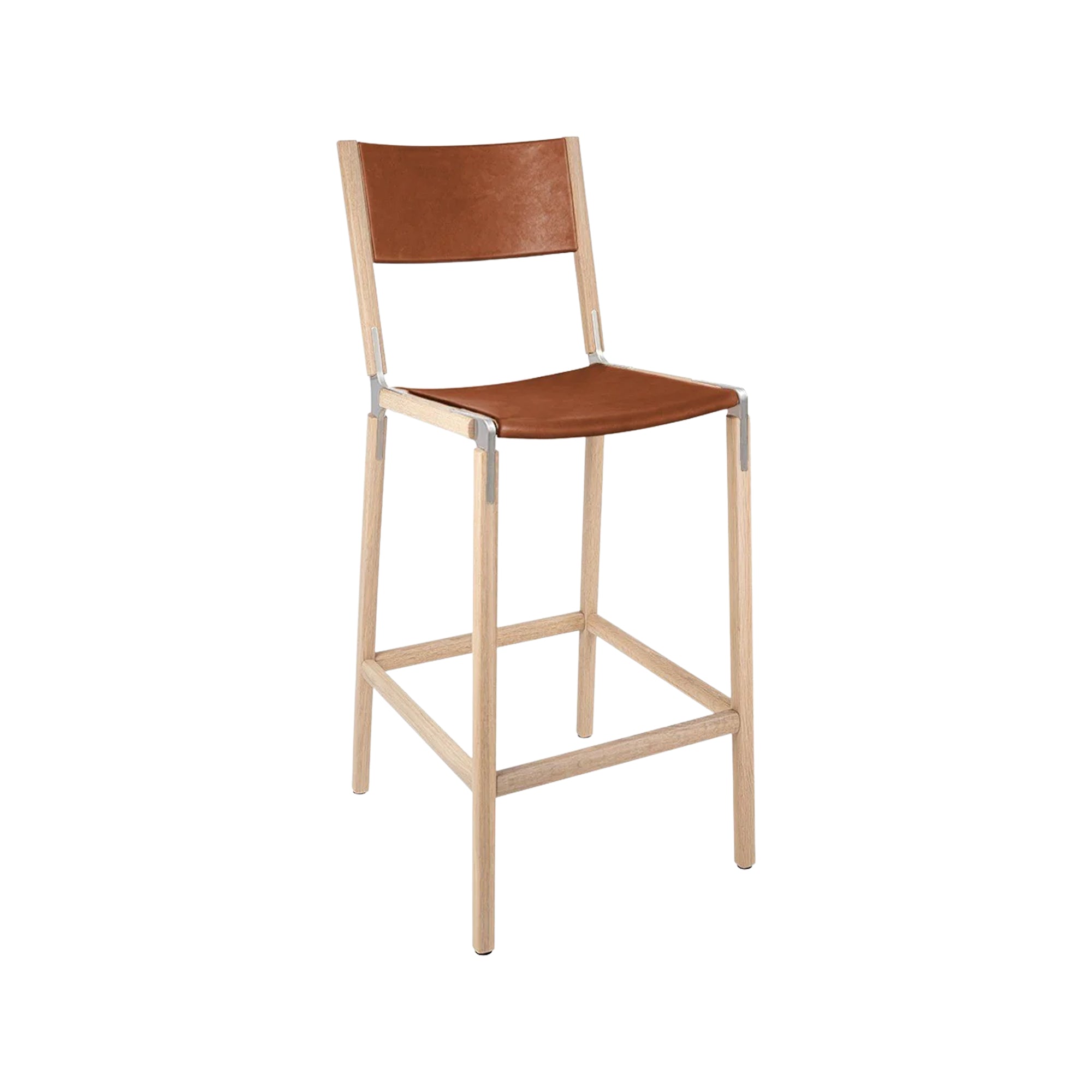 Backed Bar Stool — Stanyan — Leather Seat and Back