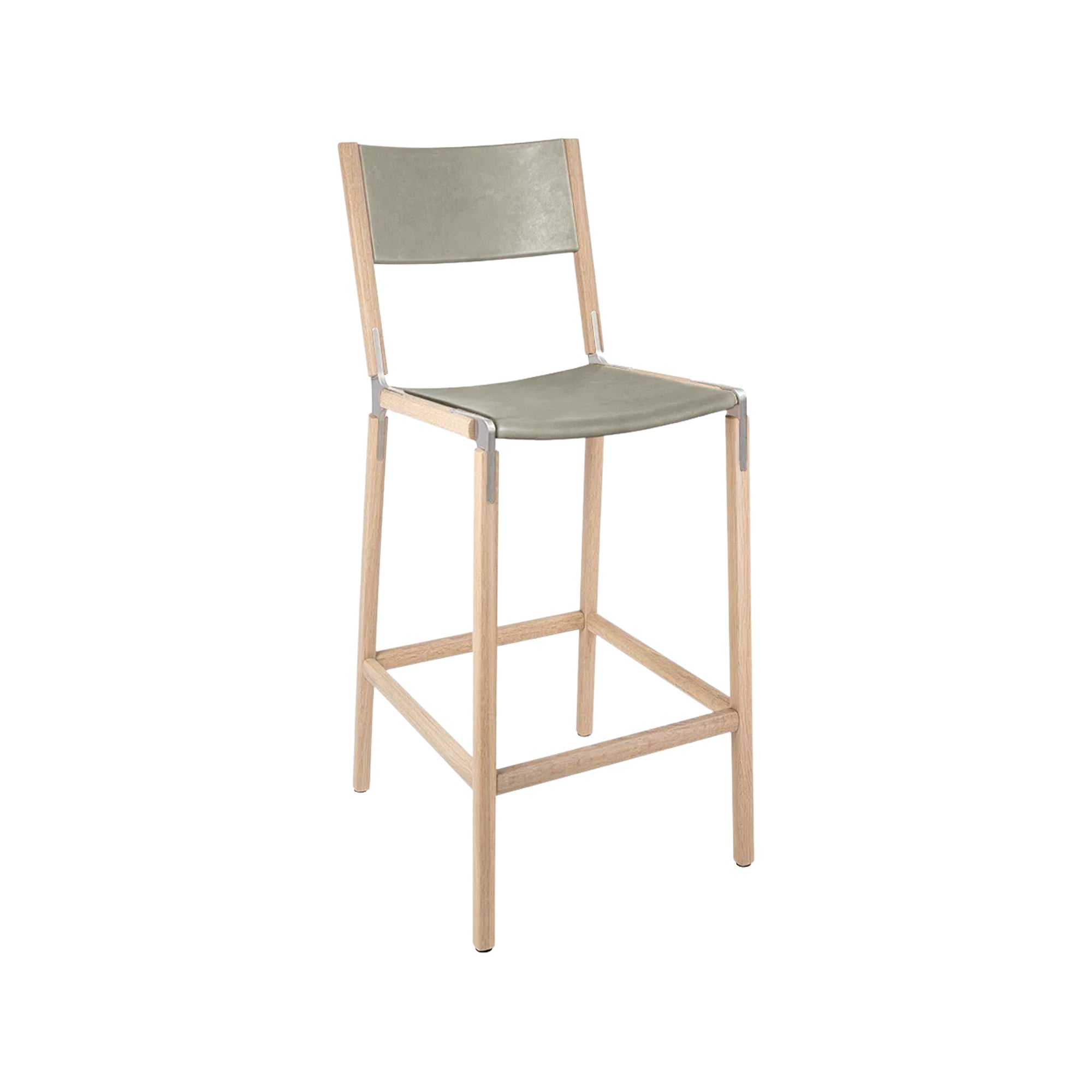 Backed Bar Stool — Stanyan — Leather Seat and Back