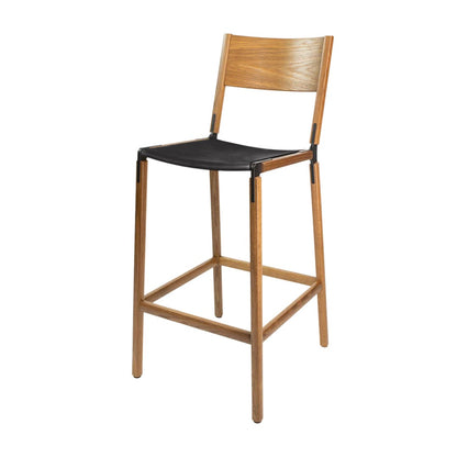 Backed Bar Stool — Stanyan — Leather Seat
