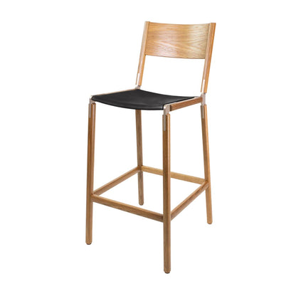Backed Bar Stool — Stanyan — Leather Seat
