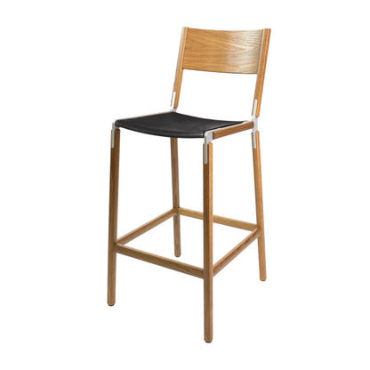 Backed Bar Stool — Stanyan — Leather Seat