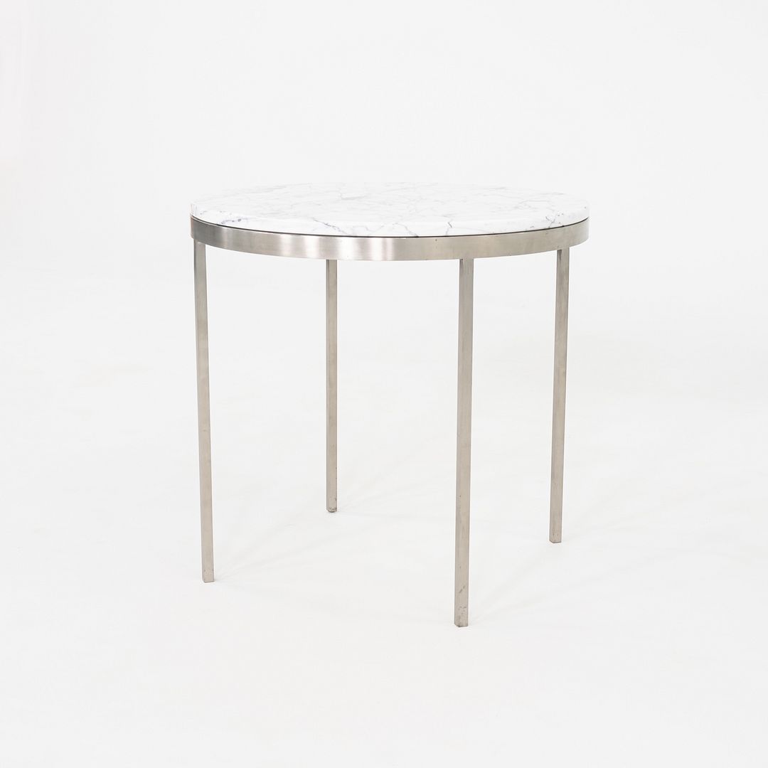 Round Steel and Marble Side Table