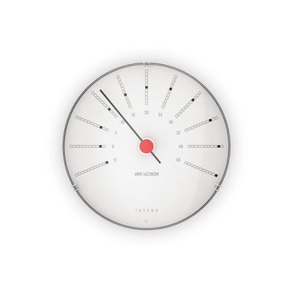 Arne Jacobsen Bankers Thermometer, White, Ø: 4.7"