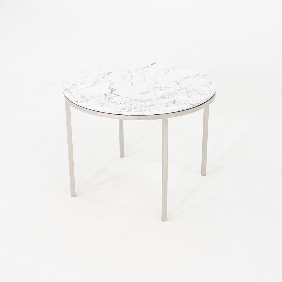Round Steel and Marble Side Table