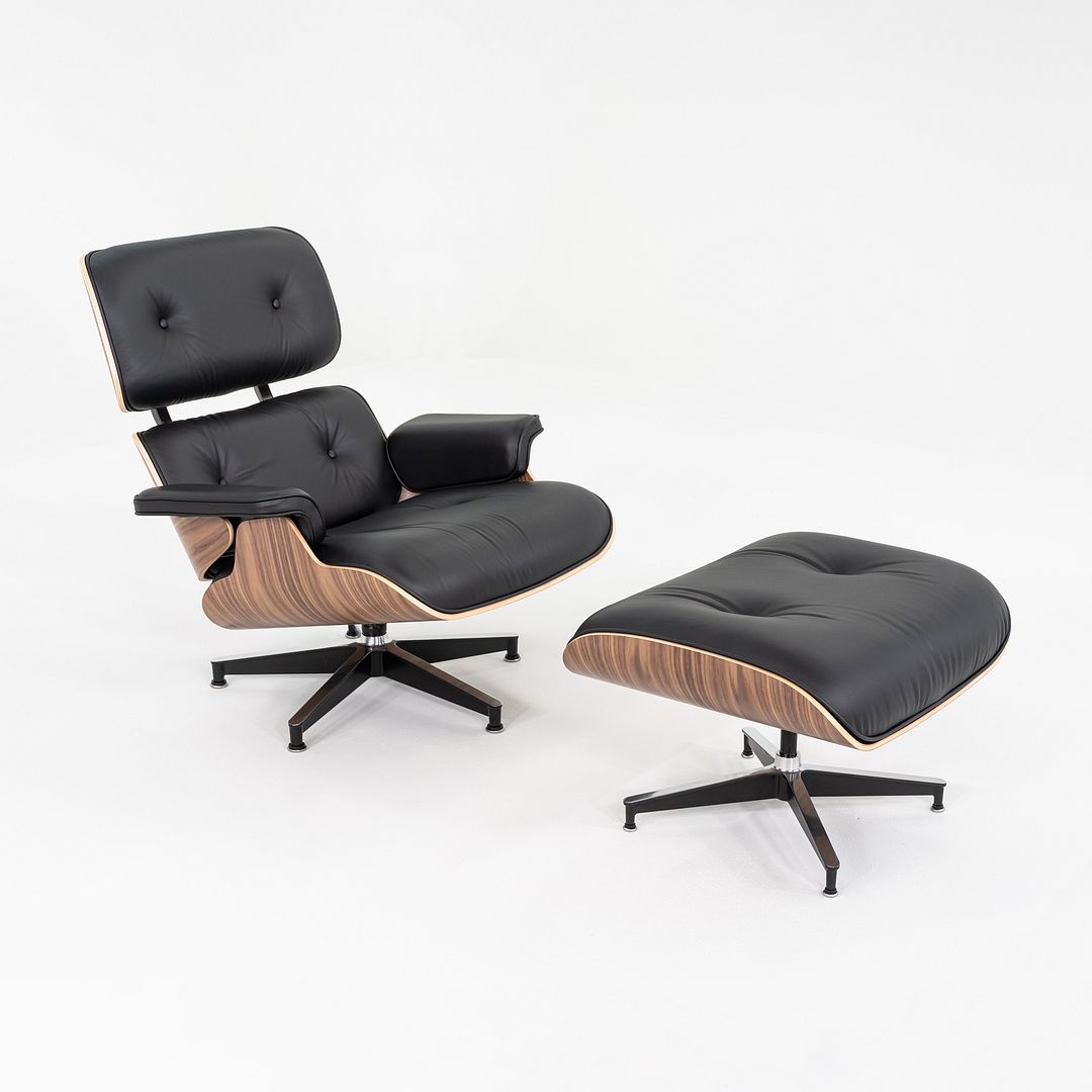 Tall Eames Lounge Chair and Ottoman, Model 670 and 671