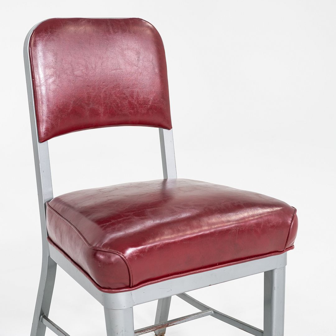 Navy Aluminum Upholstered Side Chair, Model 1002