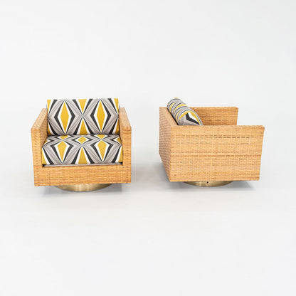 Rattan Cube Swivel Chairs