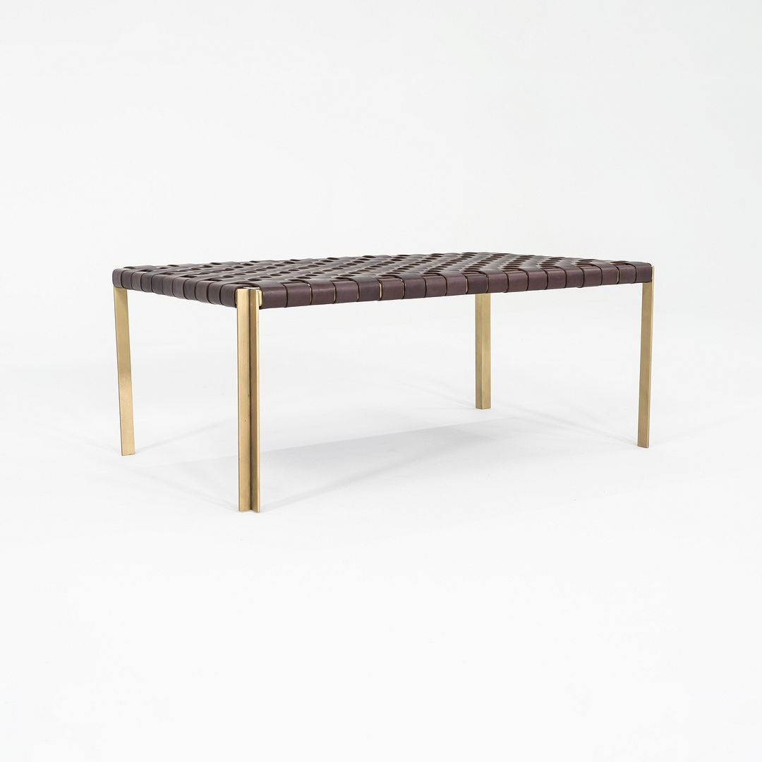 TG-18 Small Woven Leather Bench