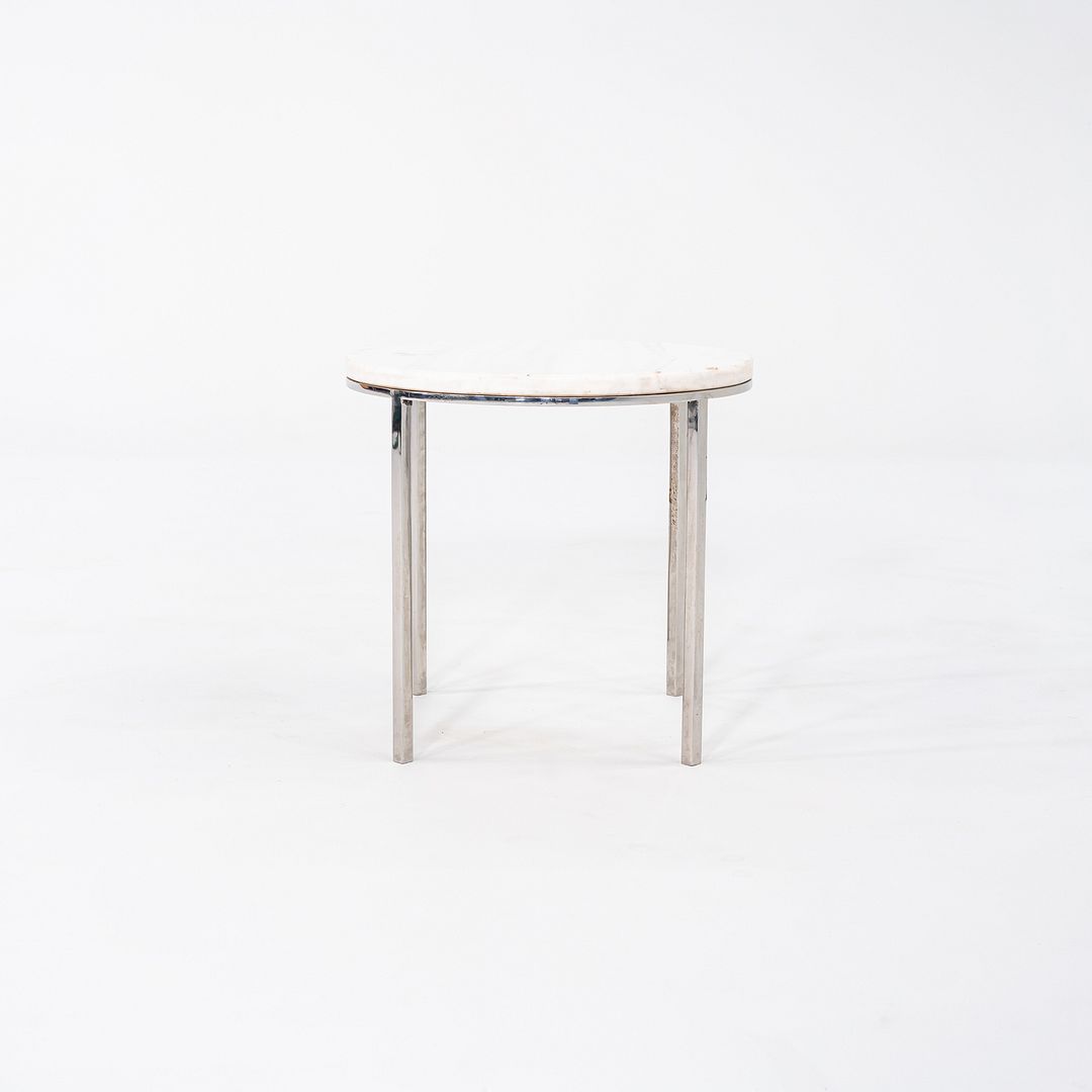 Round Steel and Marble Side Table