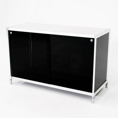 Marble, Aluminum and Glass Cabinet