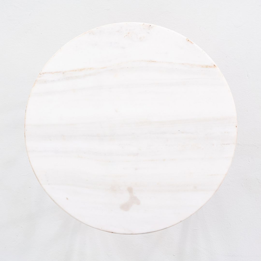 Round Steel and Marble Side Table