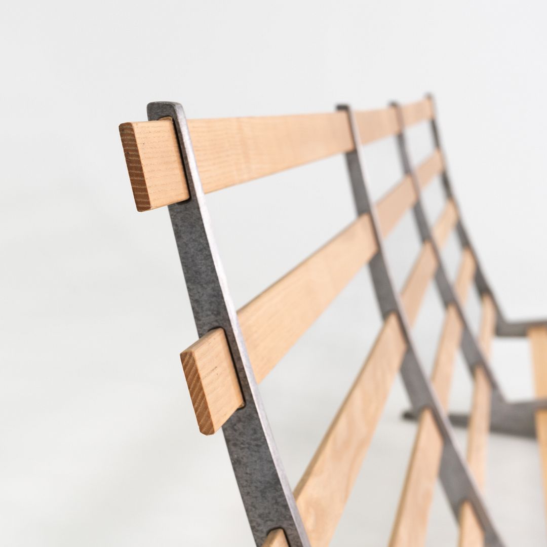 Oak and Aluminum Bench