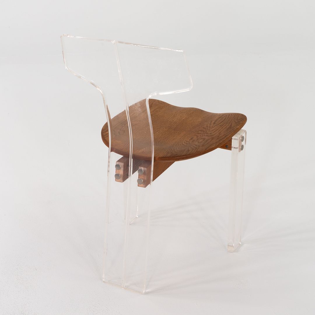 Lucite and Oak Side Chair