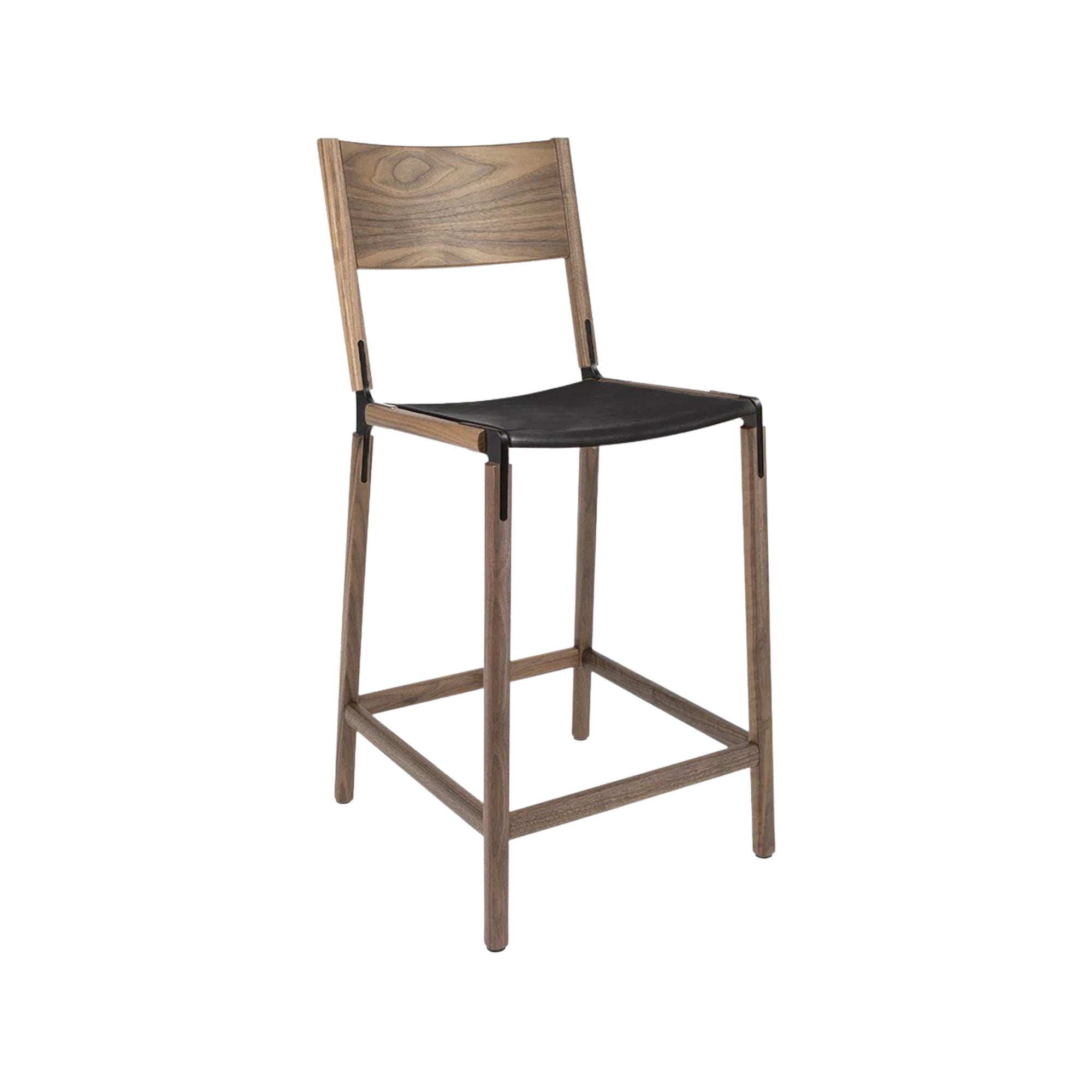 Backed Counter Stool — Linden — Leather Seat