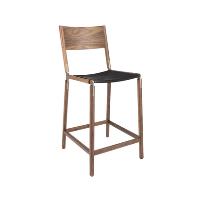 Backed Counter Stool — Linden — Leather Seat