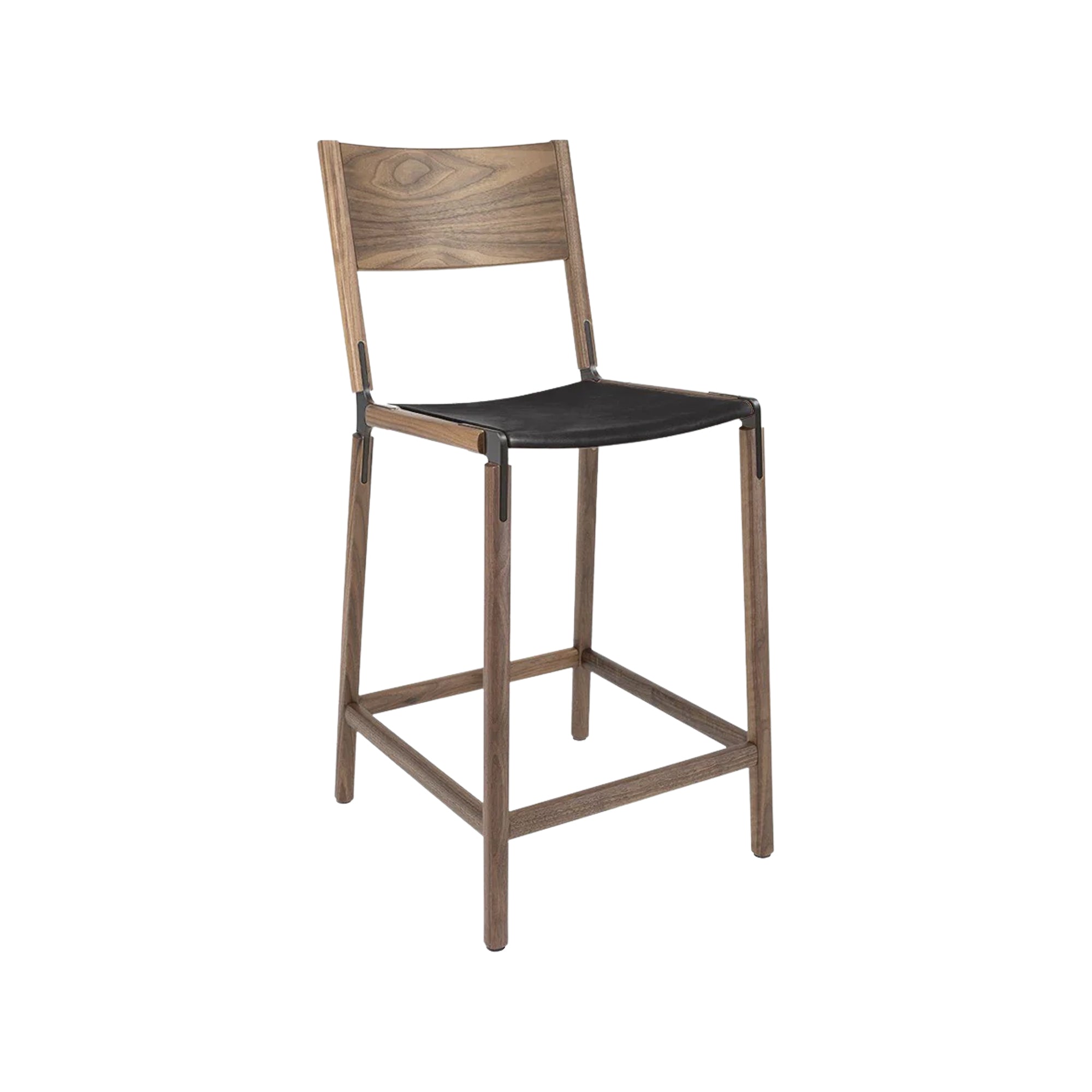 Backed Counter Stool — Linden — Leather Seat