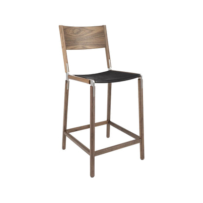 Backed Counter Stool — Linden — Leather Seat