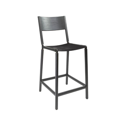 Backed Counter Stool — Linden — Leather Seat