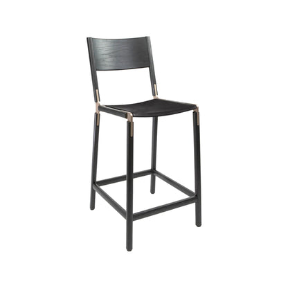 Backed Counter Stool — Linden — Leather Seat