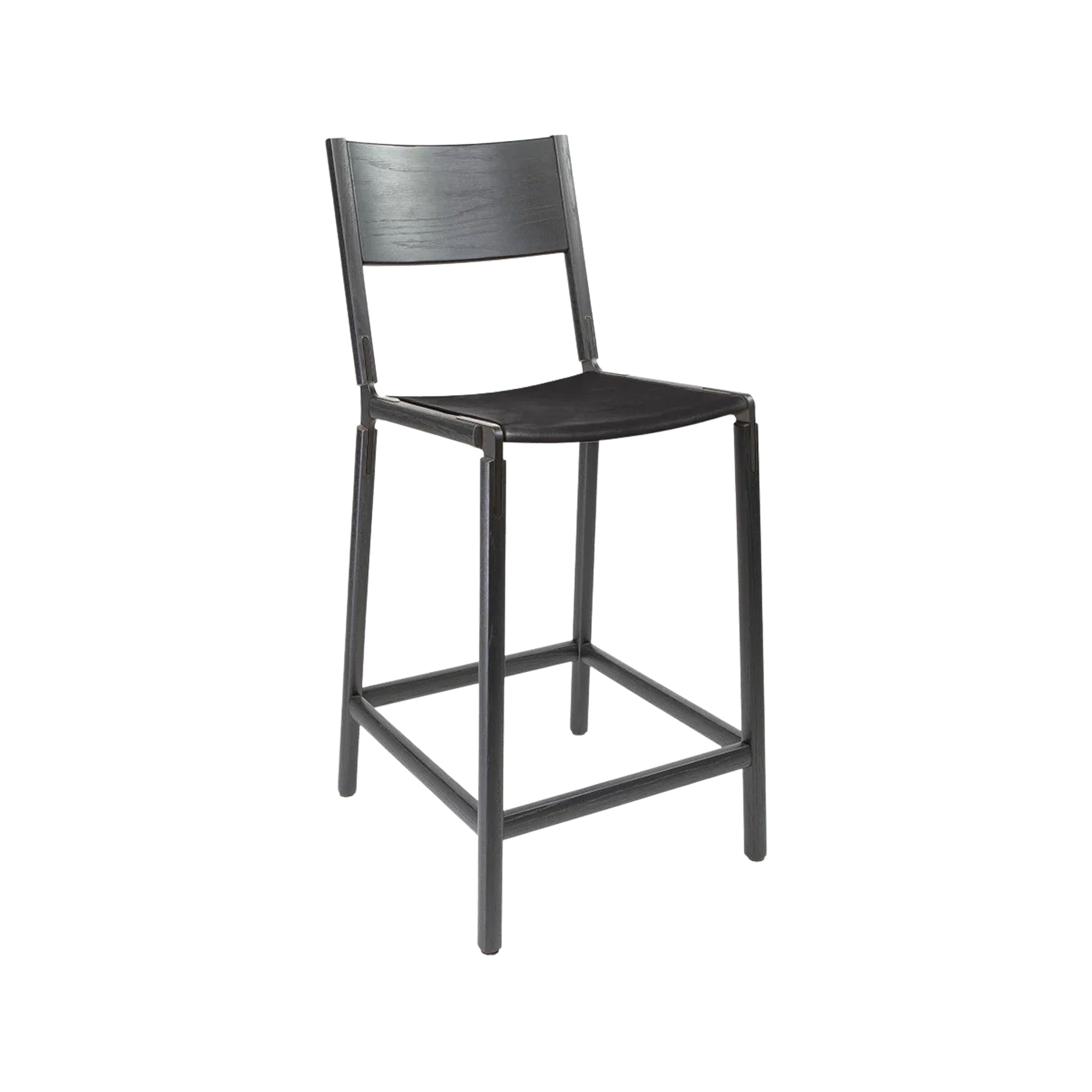 Backed Counter Stool — Linden — Leather Seat